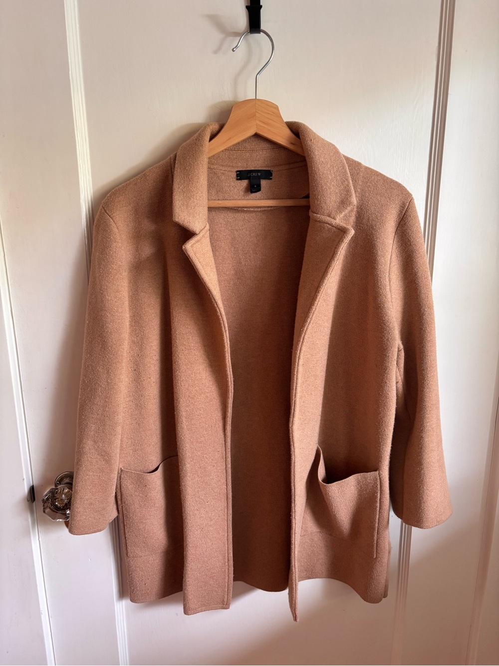 J. Crew Camel Open-Front Sweater Coat